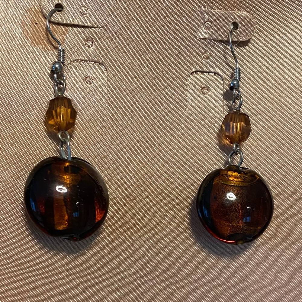 Amber Drop Earrings - Picture 4 of 6